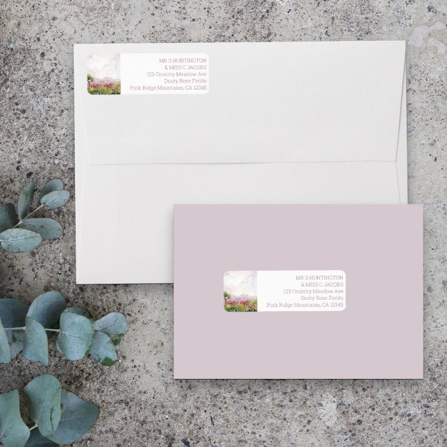 Country Meadow Watercolor Dusty Rose Address (Creator Uploaded)