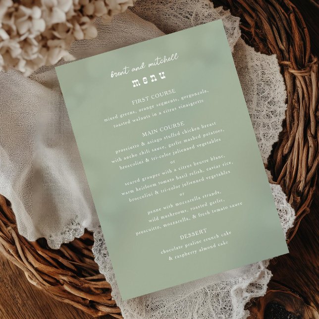 Country Menu Minimal Solid Colour Dinner Menu Card (Creator Uploaded)
