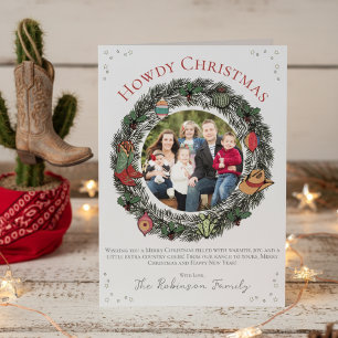 Country Merry Christmas Family Xmas Holiday Card