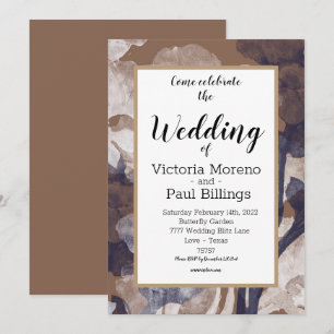 Country Modern Texture Cotton Blue Design Invitation