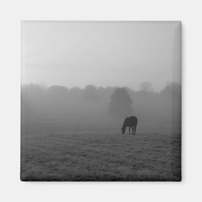 Country Morning Grayscale Magnet (Front)