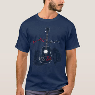 Country Music And American Flag Colours Red, White T-Shirt