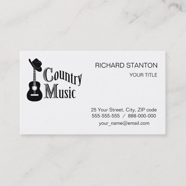 Country music business card (Front)