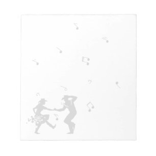 Country Music Dancing Musical Notes Notepad