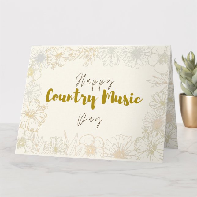 Country Music Day Card (Small Plant)