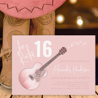Country Music Guitar 16th Birthday Party Pink