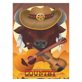 Country Music Guitar Tablecloth