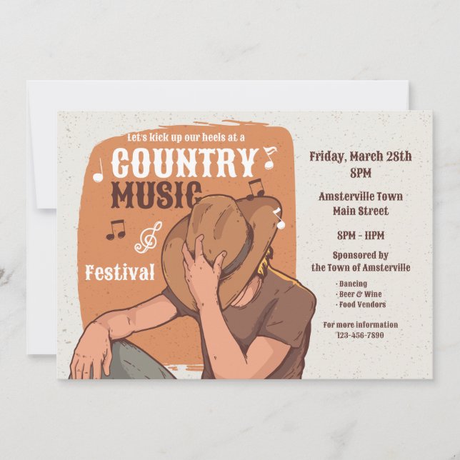 Country Music  Invitation (Front)
