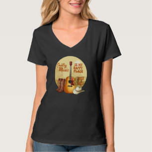 Country Music is My Happy Place Country Lifestyle T-Shirt