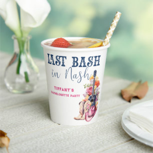 Country Music Last Bash in Nash Bachelorette Paper Cups