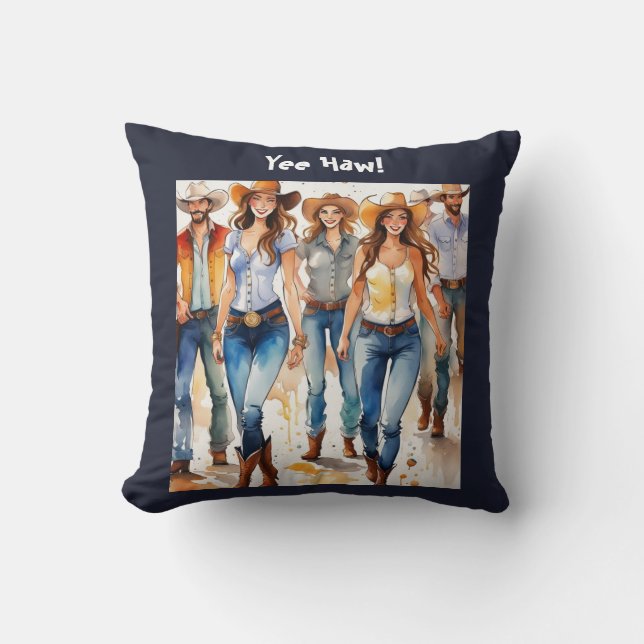 Country Music Line Dancing, editable text Cushion (Front)
