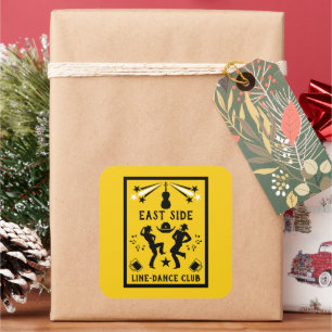 Country Music Line Dancing Square Sticker