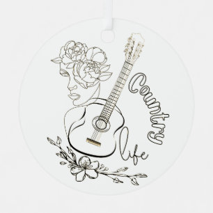 Country Music Metal Tree Decoration