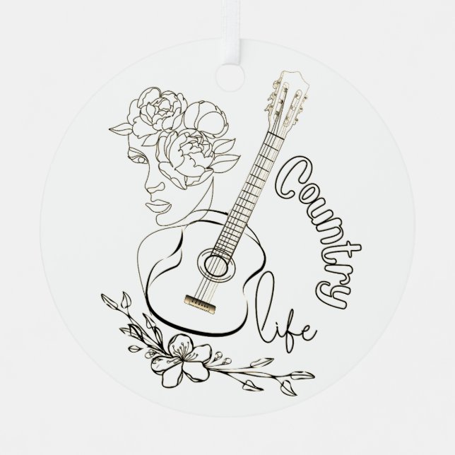 Country Music Metal Tree Decoration (Front)