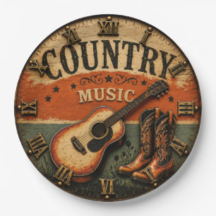 Country Music Paper Plate