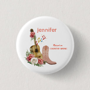 Country Music Personalized  3 Cm Round Badge
