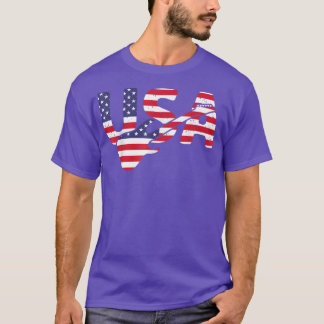 Country Music Usa Vintage Guitar American Flag 402 T-Shirt