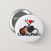 country musik 6 cm round badge (Front & Back)