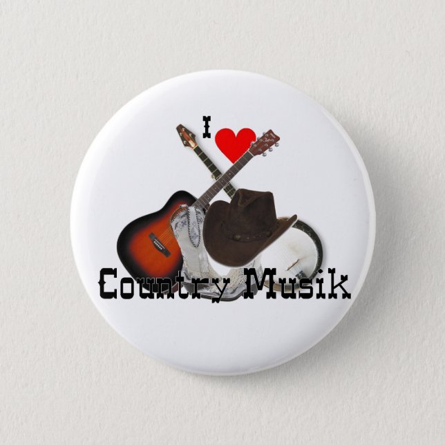 country musik 6 cm round badge (Front)