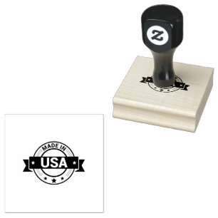 Country Name MADE IN USA Text Jet Black Ink Export Rubber Stamp