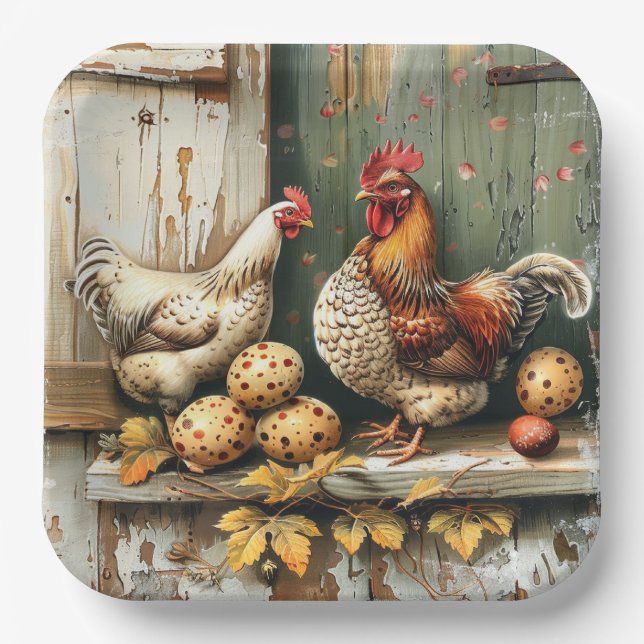 Country Nest Party Paper Plate (Front)