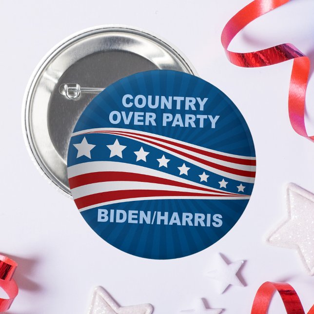 Country Over Party Biden Harris 6 Cm Round Badge (Creator Uploaded)