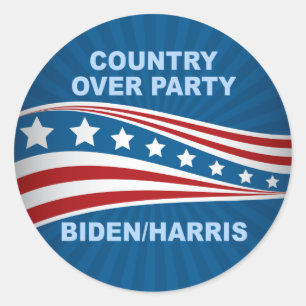 Country Over Party Biden Harris Classic Round Sticker