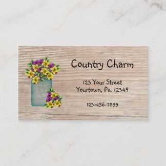 Country Pansies Business Card