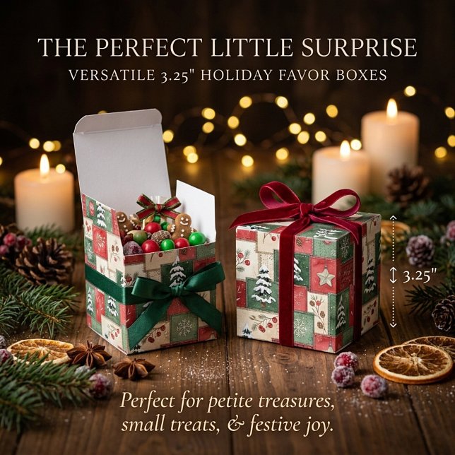Country patchwork christmas pattern favour box (Creator Uploaded)