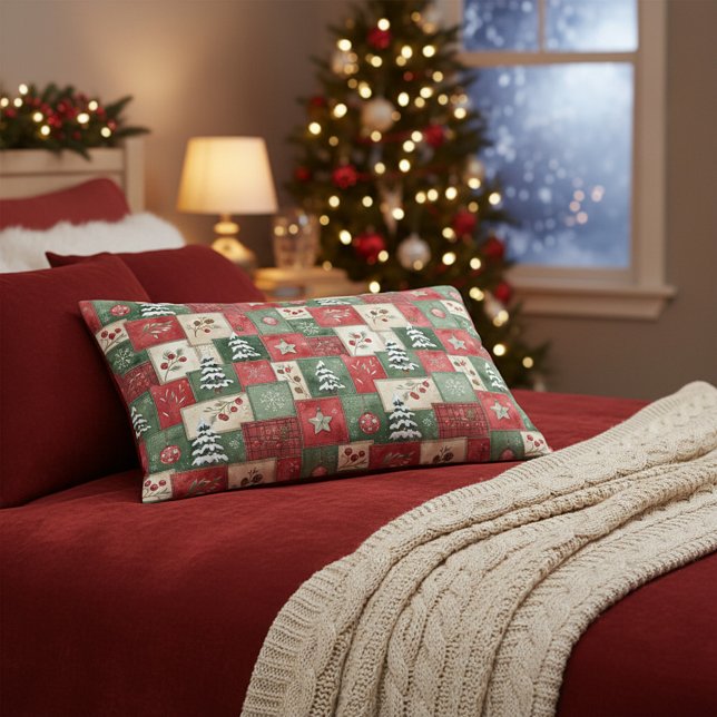 Country patchwork christmas pattern pillowcase (Creator Uploaded)