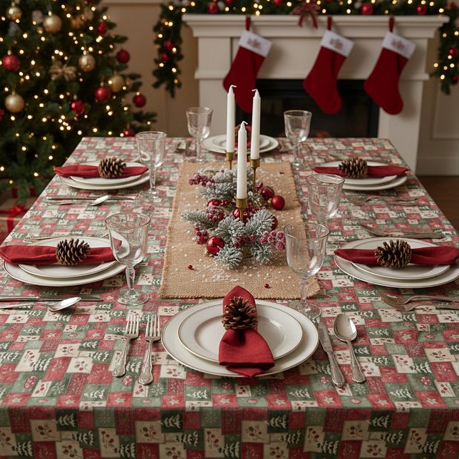 Country patchwork christmas pattern tablecloth (Creator Uploaded)