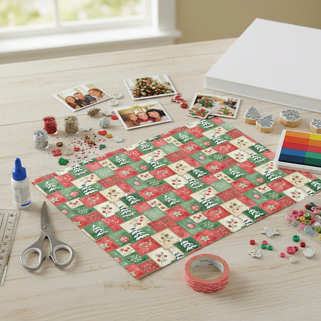 Country patchwork christmas  scrapbook paper (Creator Uploaded)