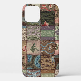 Country patchwork quilt, 3D texture. iPhone 12 Case