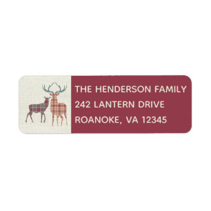 Country Pattern Christmas Deer Address Label