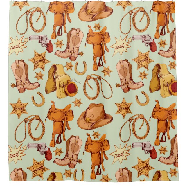 Country Pattern Shower Curtain (Front)