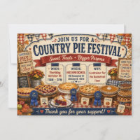 Country Pie Festival Rustic Fall Harvest Bake Sale