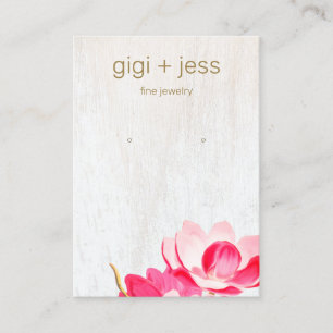 Country Pink Floral Earring Display Business Card