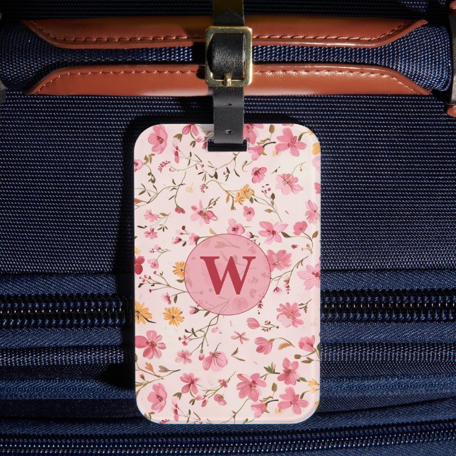 Country Pink Floral Luggage Tag (Creator Uploaded)
