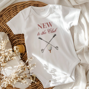 Country Pink Girl New to the Club Golf Baby Shower Bodysuit