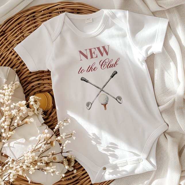 Country Pink Girl New to the Club Golf Baby Shower Bodysuit (Creator Uploaded)