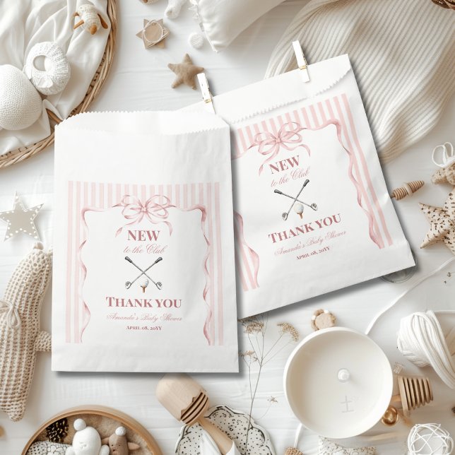 Country Pink Girl New to the Club Golf Baby Shower Favour Bags (Creator Uploaded)