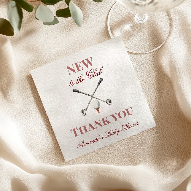 Country Pink Girl New to the Club Golf Baby Shower Napkin (Creator Uploaded)