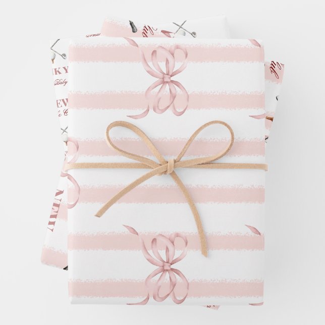 Country Pink New to the Club Girl Golf Baby Shower Wrapping Paper Sheet (In situ)