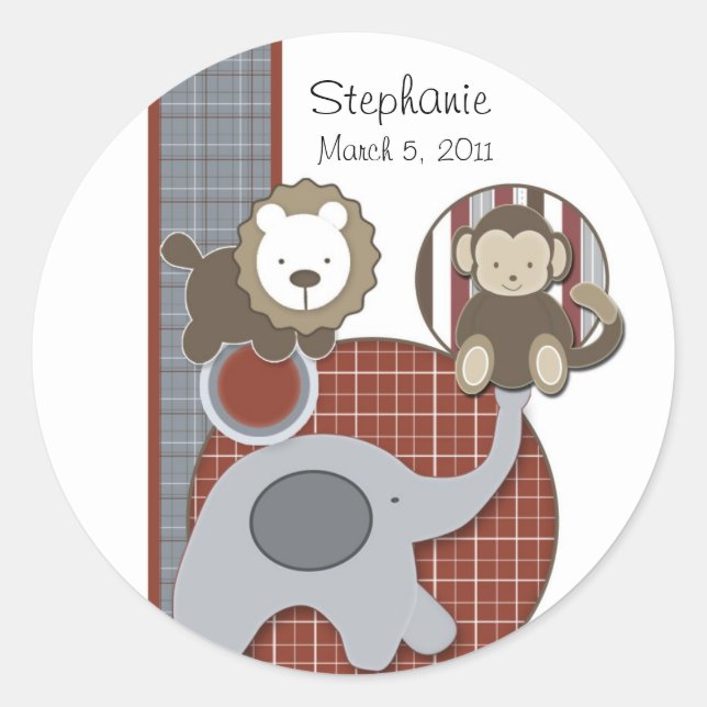 Country Plaid Baby Boy Sticker (Front)