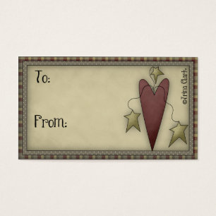Country Prim Heart - Gift Tag