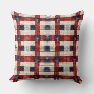 Country/Primitive Distressed Americana Cushion
