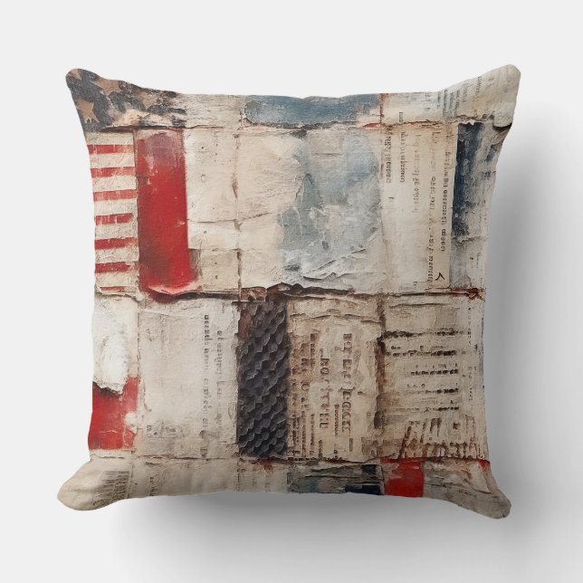 Country/Primitive Distressed Americana Cushion (Front)