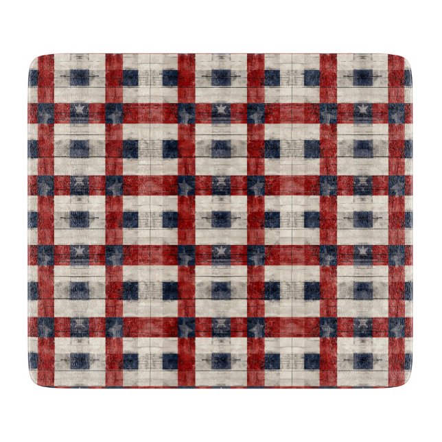 Country/Primitive Distressed Americana Cutting Board (Front)