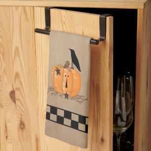 Country Primitive Pumpkin  Tea Towel