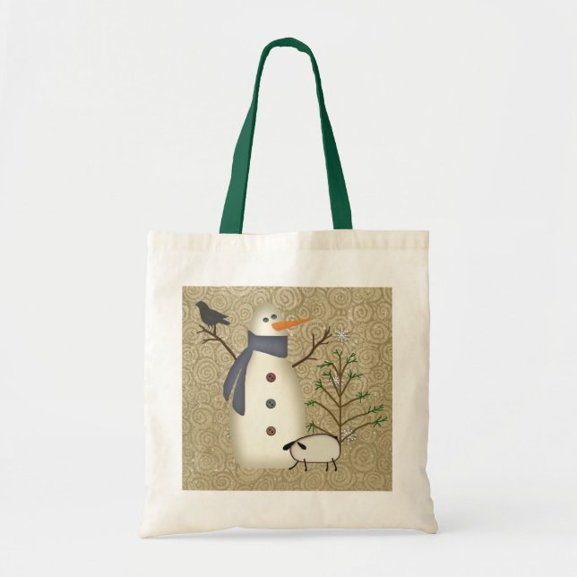 Country Primitive Snowman Bag (Front)